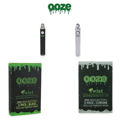 Ooze 900 mAh Twist Battery - 5 Pack