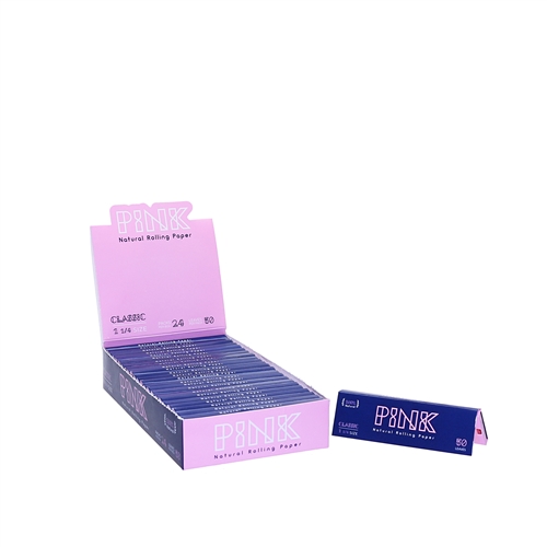 PINK Natural  Rolling Paper 1 1/4 Size  Box-24
