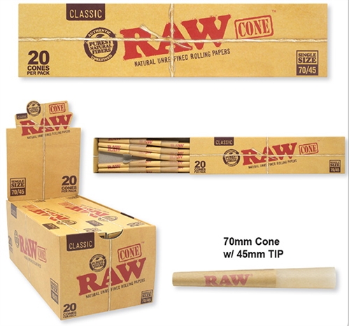 Raw Cones Classic 70mm/45mm  - 20 Count  12/Display