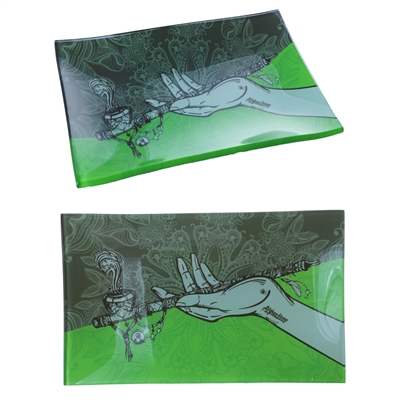 Afghan Hemp - Shatter-resistant Glass Tray  - 10''X6''