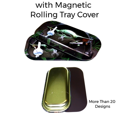 Metal Rolling Tray with Magnetic Cover 8''X4''