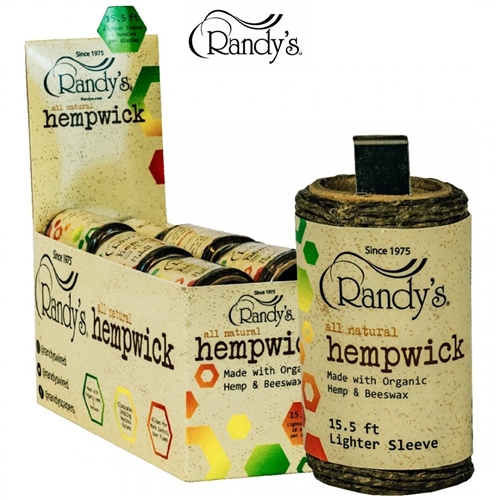 Randy's Lighter Sleeve 15.5 Feet Hemp Wick (Display of 18)