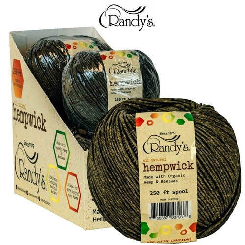 Randy's 250 Feet Hemp Wick Spool (Display of 4)