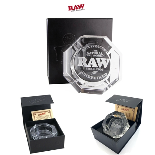 RAWÂ® Crystal Ashtray | Thick Lead-Free Antique 1950's Design | Weights 3.5lbs