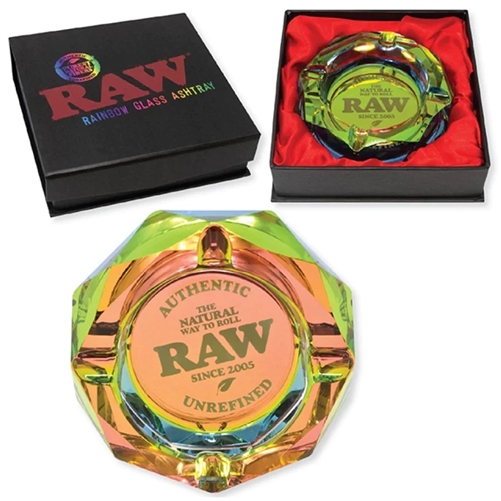 RAWÂ® Rainbow Glass Ashtray