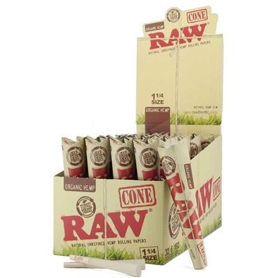 Raw Organic- Natural - Paper Cones - 6-Ct - 1 1/4 Size