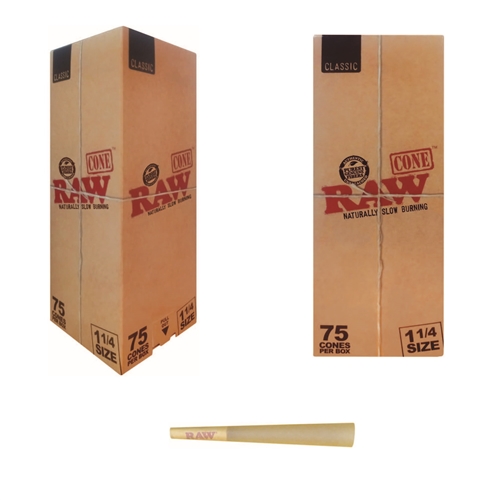 Raw Classic 1Â¼ size  Cones 75 Count.