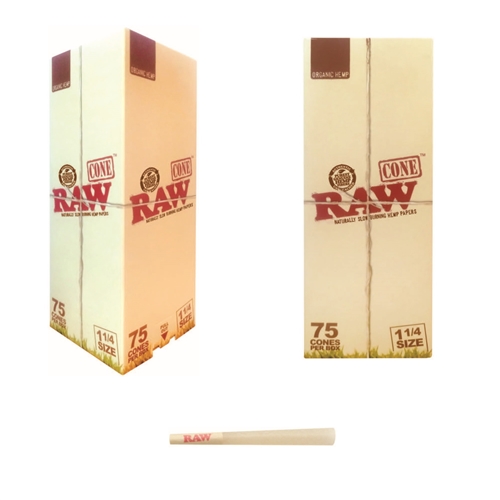 Raw Organic 1Â¼ size  Cones 75 Count.