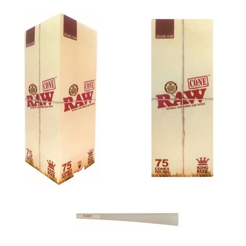 Raw Organic King Size  Cones 75 Count.
