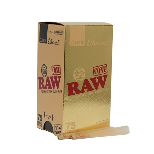 Raw Ethereal 1 1/4 Cones 75 Count.