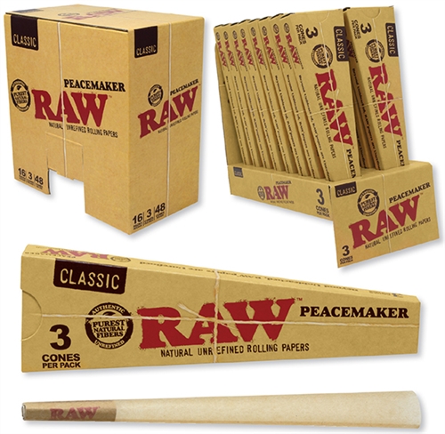 Raw Cones Classic Peacemaker  - 3 Count  16/Display