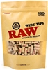 RAW Wide Pre-Rolled Filter Tips - 1 Bag of 180 Tips