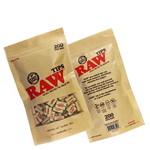RAW Pre-Rolled Filter Tips - 1 Bag of 200 Tips