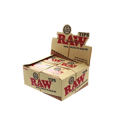 RawÂ® - Prerolled Tips - Unrefined - Box-20