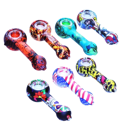 4'' Silicone Hand Pipe ( Multi Color) (10ct)