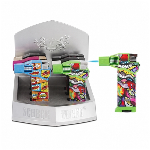 Scorch Torch 90 Degree Nozzle Lighter with Push Button Trigger (6ct)