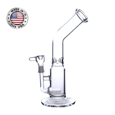 12" Bent With Perc Glass On Glass Clear Female Bowl