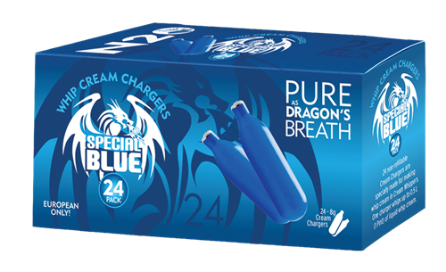 Special Blue Cream Chargers  25 Boxes of 24 Packs (LOCAL DELIVERY ONLY )