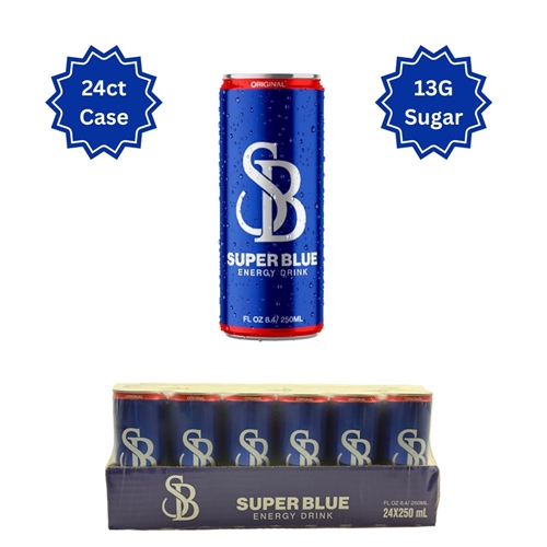 Super Blue Energy Drink â€“ 8.4 fl oz Can (Case of 24)
