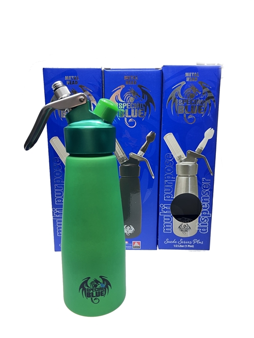 SPECIAL BLUE METAL HEAD CREAM DISPENSER 1 PINT (0.50 LITER)