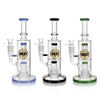 VAULT Glass 11" Water Pipe with Two Showerhead Percs