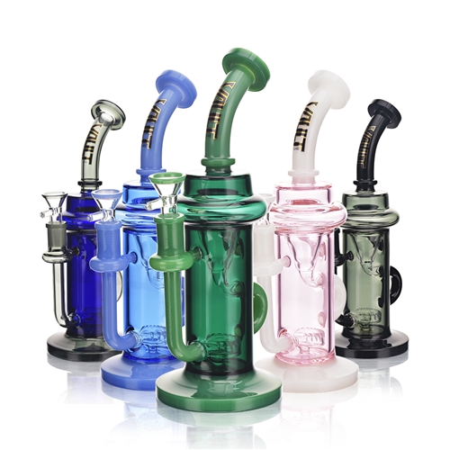 VAULT Glass 10" Full Color Tube Recycler with Inverted Showerhead Peculator