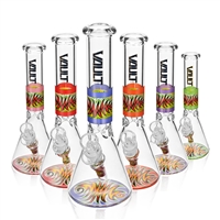 VAULT Glass 10'' Beaker Water Pipe with Wig Wag Decals