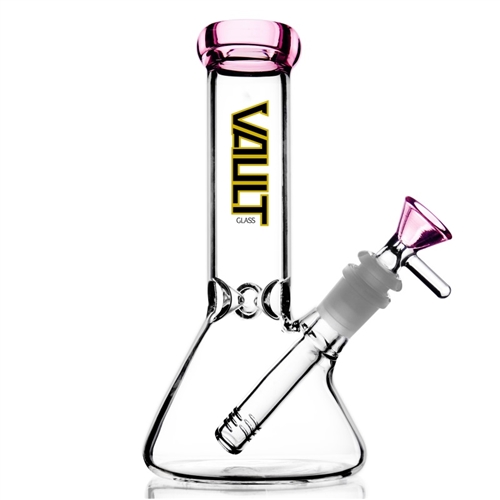 VAULT Glass 8'' Water Pipe Beaker (Pink Only)