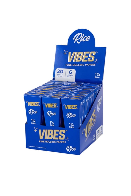 Vibes Cones 1 1/4 - 6pk - Rice - 30ct