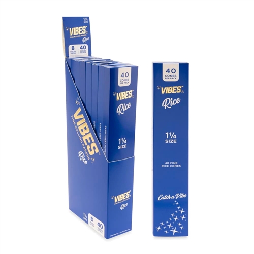 Vibes Cones 1-1/4 - 40pk -Rice - 8ct