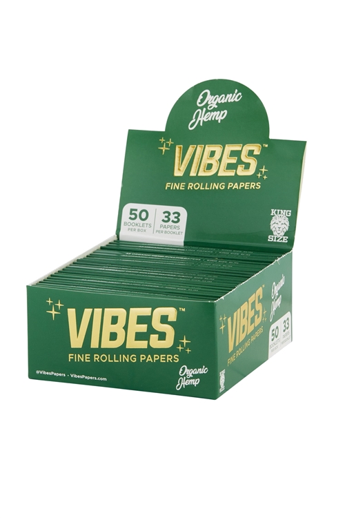 VIBES Papers Organic Hemp King  (50 Booklets)