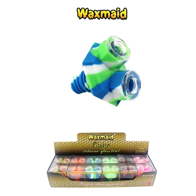 Waxmaid Twin Silicon + Glass Bowl  ( 12 per display)