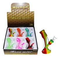 Waxmaid Silicone & Glass Waterpipe - Horn Mini (Display of 6)