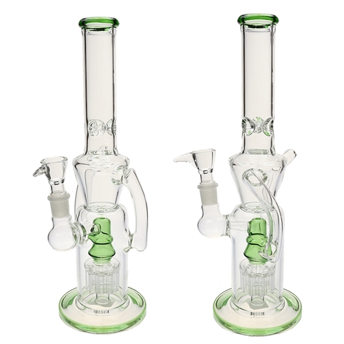 WP-2X    Glass on Glass 2X Recycler Water Pipe - 14"