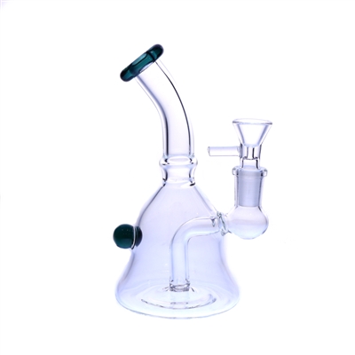 WP-BN103      7"  Teal + Clear Small Waterpipe -  Rig