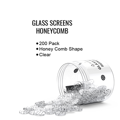 White Rhino Honeycomb Glass Screens .375''  (200 Per Jar)