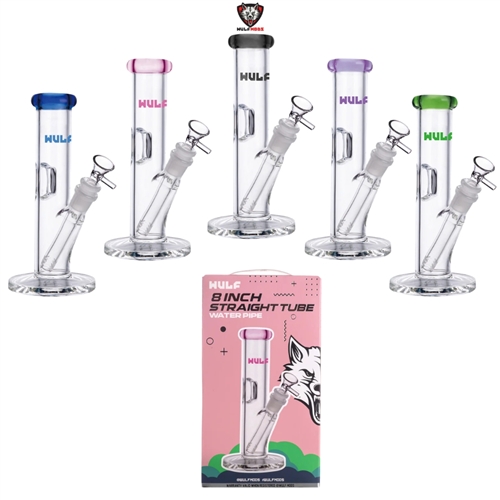 Wulf Glass 5mm 8 Inch Straight Waterpipe