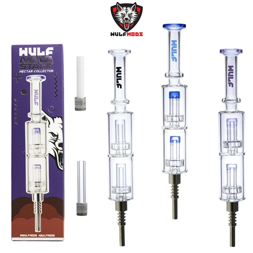 Wulf Glass Nova Stack Double Perc Water Filtered Nectar Collector