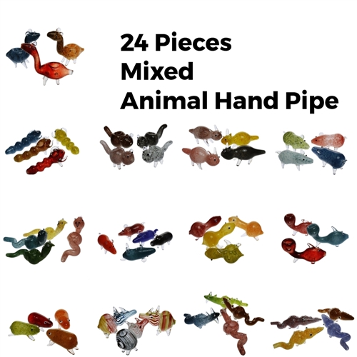 YB-HP011  4.5'' Mixed Animal Hand Pipe (24pk)