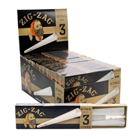 Zig Zag Ultra Thin Prerolled Cones King Size  - (3ct 24/Display)