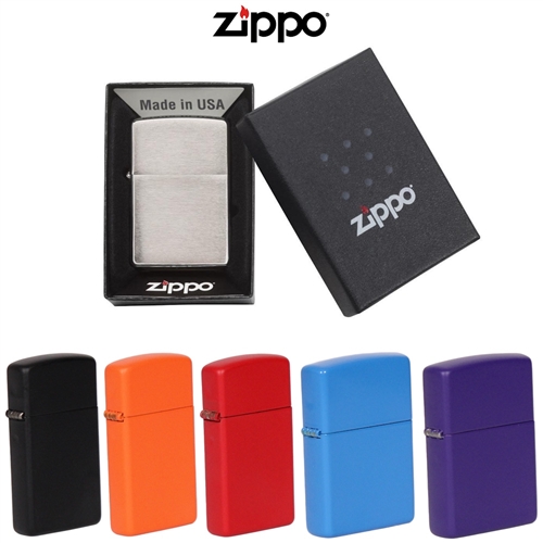 Zippo Lighters â€“ Solid Color & Classic Brushed Chrome Collection