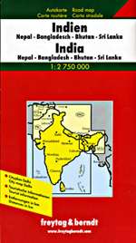 India, Nepal, Bangladesh, Bhutan and Sri Lanka by Freytag, Berndt und Artaria [no longer available]