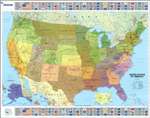 USA, Political with Flags, Laminated, Tubed by Michelin Maps and Guides
