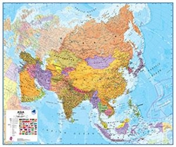 Asia, Political, laminated by Maps International Ltd.