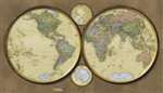 World Hemispheres Wall Map (42.75 x 24.5 inches) (Tubed) by National Geographic Maps [no longer available]