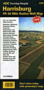 Harrisburg, Pennsylvania, 50 Mile Radius by Kappa Map Group [no longer available]