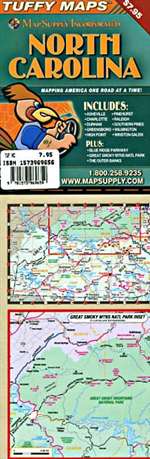 North Carolina, Laminated Tuffy Map with City Insets by Tuffy Maps [no longer available]