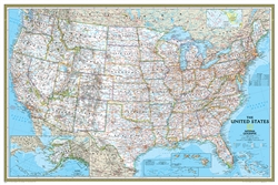 United States Classic Poster Size Wall Map (36 x 24 inches) (Tubed) by National Geographic Maps [no longer available]