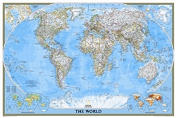 World Classic Wall Map (43.5 x 30.5 inches) by National Geographic Maps [no longer available]