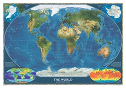 World Satellite Wall Map (43.5 x 30.5 inches) by National Geographic Maps [no longer available]